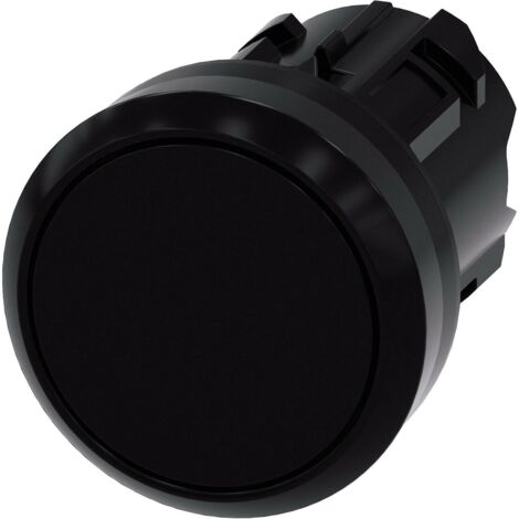 Siemens Pulsador, 22mm, redondo, Plástico, negro, Botón pulsador, 3SU10000AB100AA0