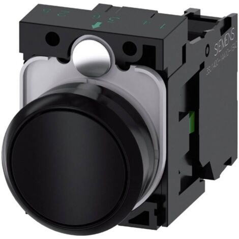 Siemens Pulsante, 22mm, rotondo, plastica, nero, pulsante, 1S, 3SU11000AB101BA0
