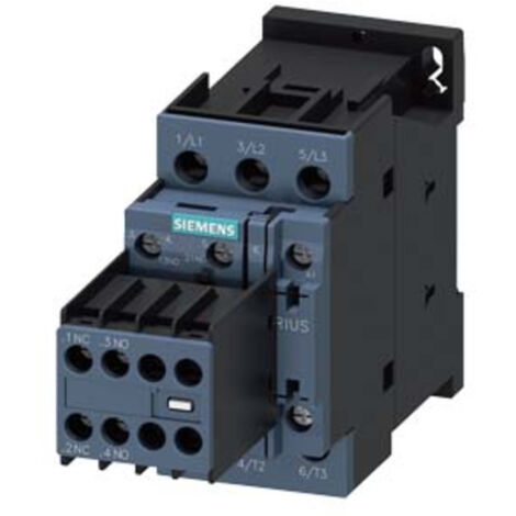 Siemens Schütz, AC-3e, 17 A/7,5 kW/400V, 3-polig, AC 230V/50Hz, 2S+2Ö, Schraubanschluss 3RT20251AP04