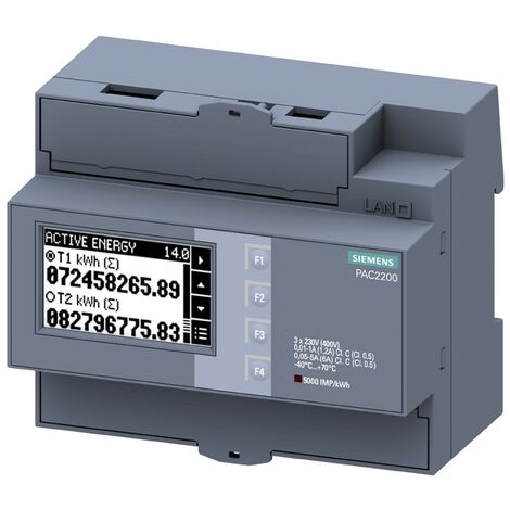 Siemens Sentron PAC2200 dispositivo de medición Conexión Din 7KM22002EA301DA1