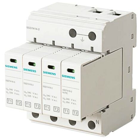 Siemens SPD 4 polos TT/TN-S 50KA tipo 1/2 protección contra el rayo 5SD74142