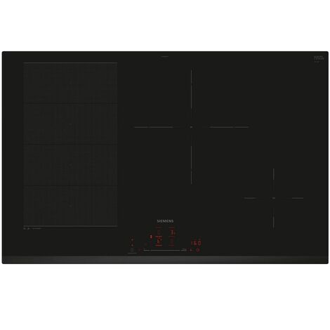 Siemens – Table de cuisson induction 80cm 4 feux 7400W – flexInduction avec powerBoost – Commande TouchSlider – EX83RHEC1F