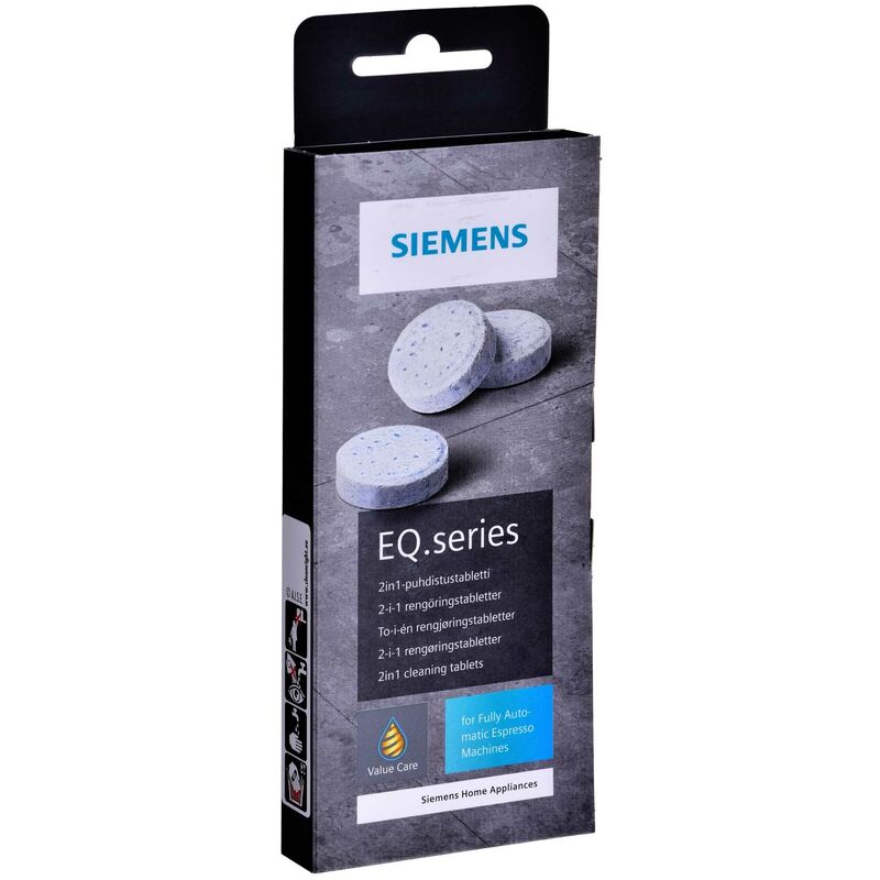 Siemens - tablettes de nettoyage pour machines à café eq bean to cup TZ80001B - blanc