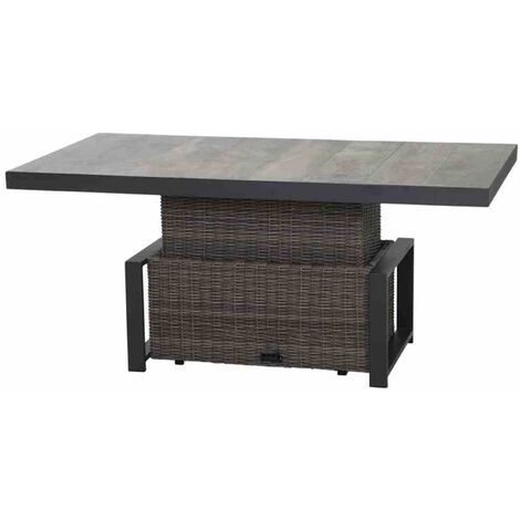 Siena Garden Corido Loungetisch 160 x 90 cm Gardino®-Geflecht charcoal grey Keramik