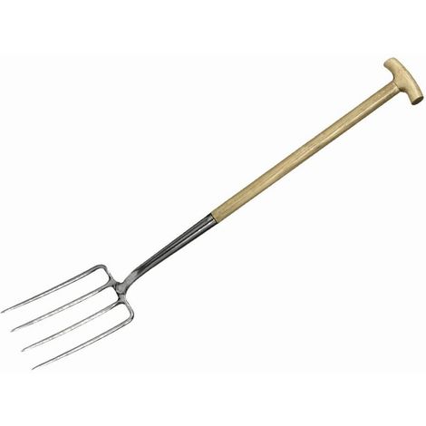 siena GARDEN Edelstahl-Spatengabel CARAT Blatt 29x18cm, mit T-Stiel