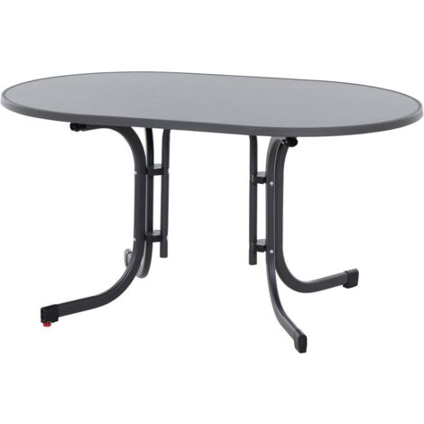 Siena Garden Klapptisch Paco oval 140 x 90 cm anthrazit Campingtisch