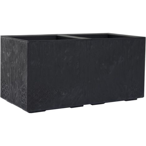 Siena Garden Pflanzgefäße FARO STONE schwarz 40x80x40 cm