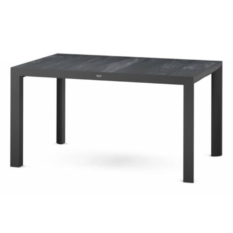 Siena Garden Silva Dining Tisch 140x90 cm – Aluminium (matt anthrazit) & Keramikplatte (wood grey)