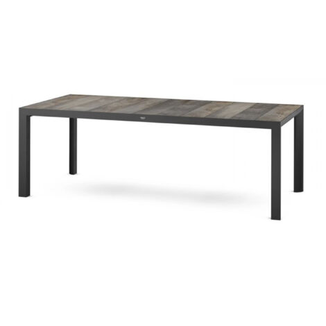 Siena Garden Silva Dining Tisch 220x100 cm – Aluminium (matt anthrazit) & Keramikplatte (washed grey