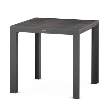 Siena Garden Silva Dining Tisch – 80 x 80 cm, Aluminium (matt anthrazit) & HPL Titan