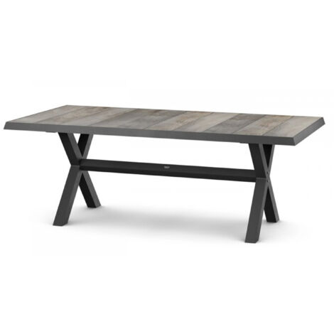 Siena Garden Sincro Dining Tisch 200x100 cm – Aluminium (matt anthrazit) & Keramikplatte (washed gre