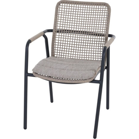 Siena Garden Stapelsessel Repton Alu, Rope taupe-grey
