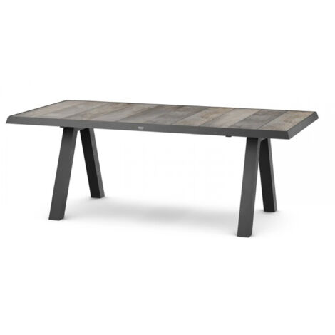 Siena Garden Tirana Dining Tisch, 200x100cm – Aluminium (matt anthrazit) & Keramikplatte (wood grey)