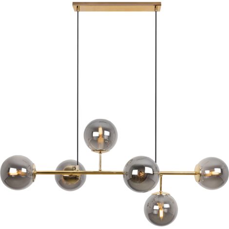 SIENA GOLD DECKENLEUCHTE 6 FLACHE GRAPHITLAMPE E14 LANGE ARME