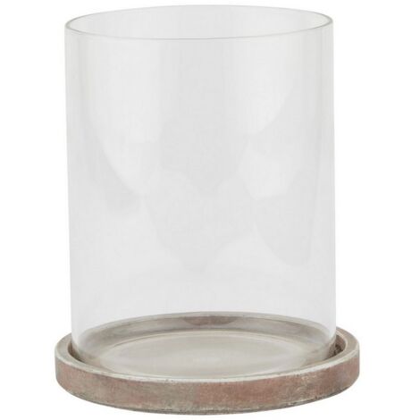 Siena Large Hurricane Lantern - Ceramic - L18 x W18 x H21 cm - Brown