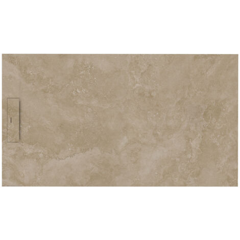 SIENA - Receveur de douche 120x80cm - Lithos crème - Résistant & design - Disponible en plusieurs dimensions et coloris