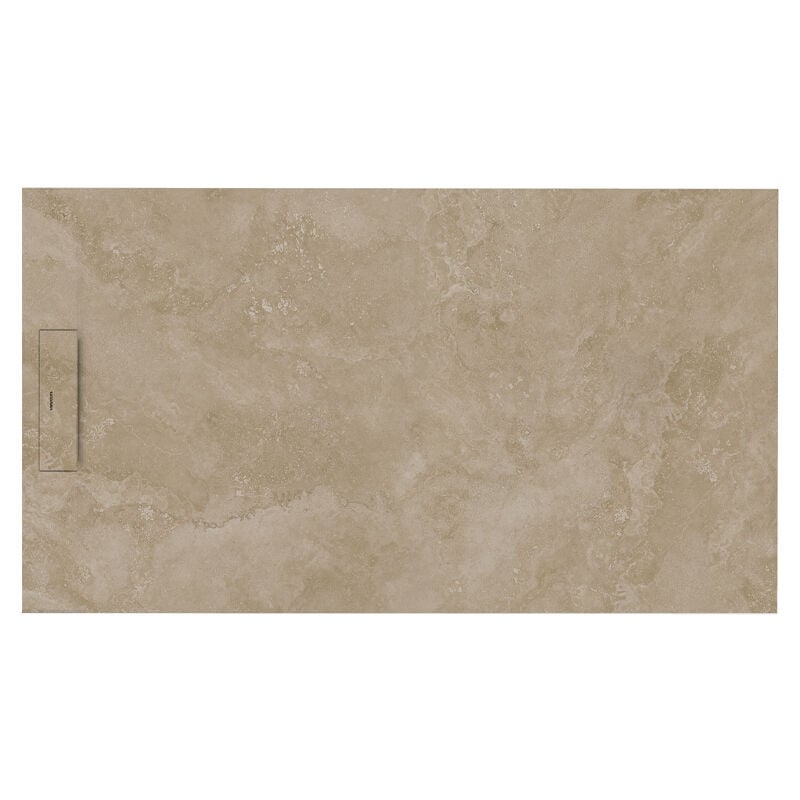 Siena - Receveur de douche 130x70cm Lithos crème - Antidérapant - Résistant & design - Disponible en plusieurs dimensions et coloris