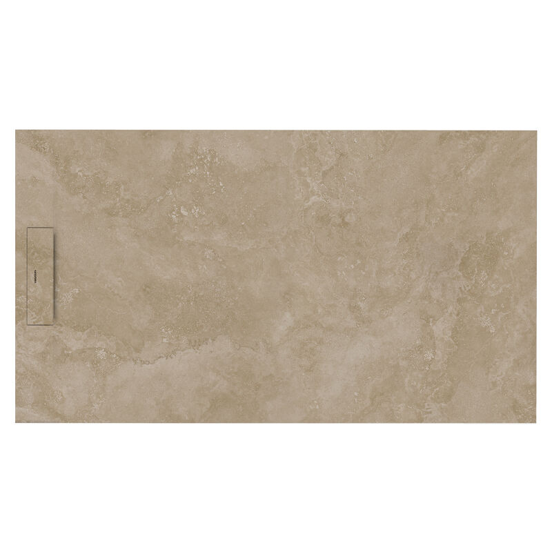 Siena - Receveur de douche 140x90cm Lithos crème - Antidérapant - Résistant & design - Disponible en plusieurs dimensions et coloris