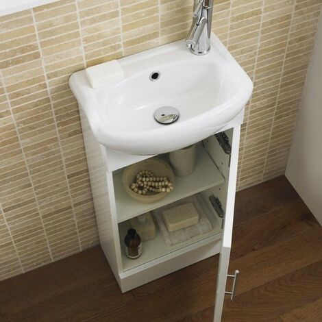 main image of "Sienna 420mm White Gloss Cabinet & Basin - 1 Tap Hole"