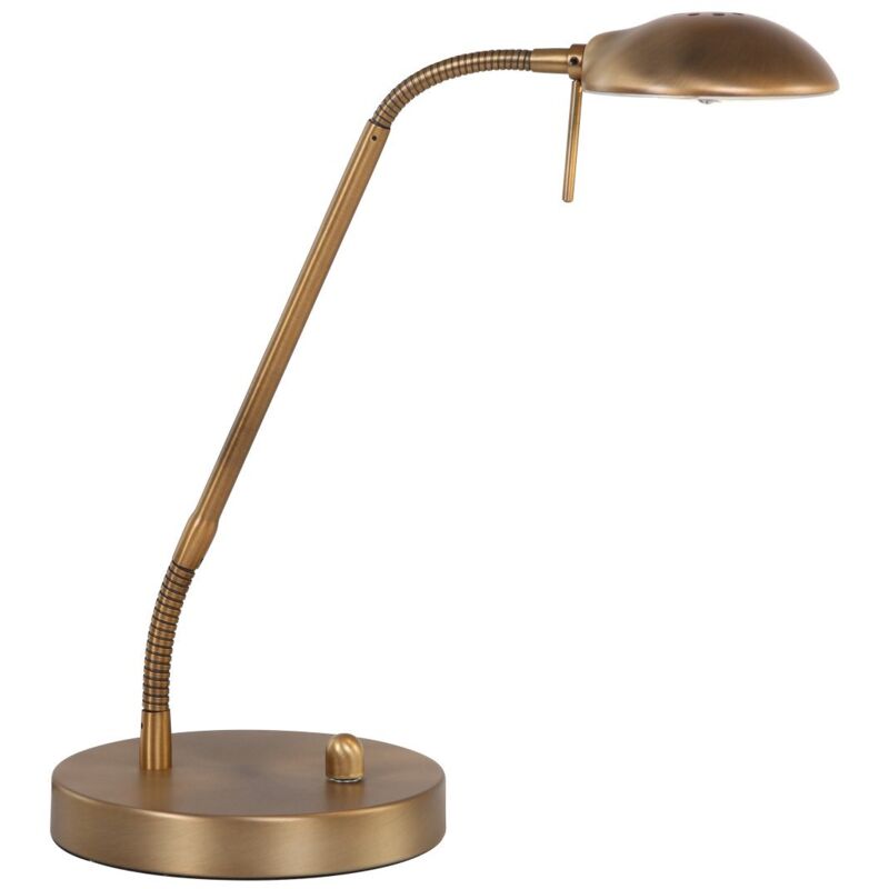 STEINHAUER Sienna Biron Lampe de travail de bureau Bronze Bross&eacute;, Verre Mat 