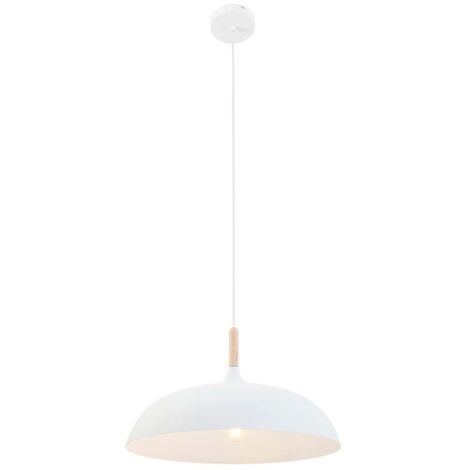Sienna Bjorr Dome Suspension Plafonniers Blanc Mat, Bois Clair