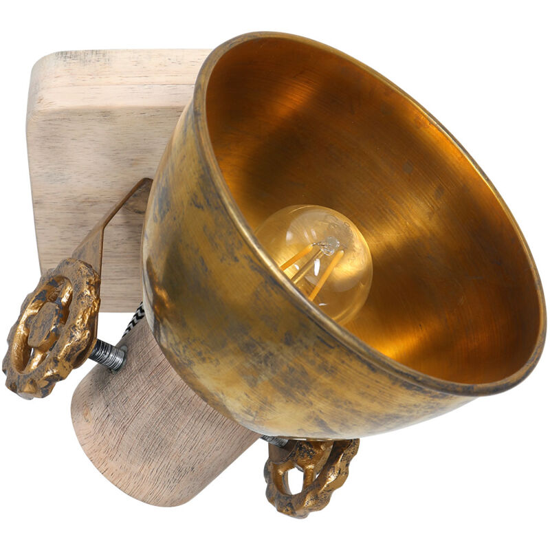 Steinhauer - Mexlite - foco - Gearwood - bronce - metal madera de caucho -