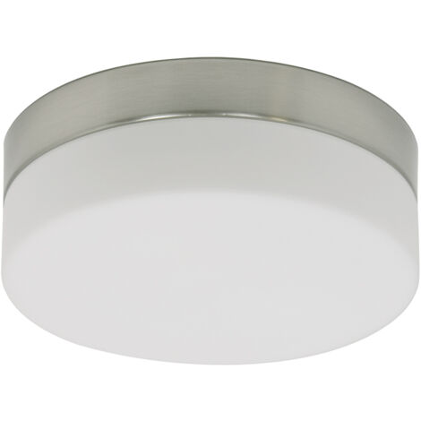 Sienna Ikaro Plafón de empotrar Acero Cepillado, Cristal Mate IP44