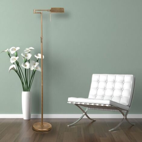 Sienna Karl LED-Stehleuchte Bronze gebürstet, Glas matt