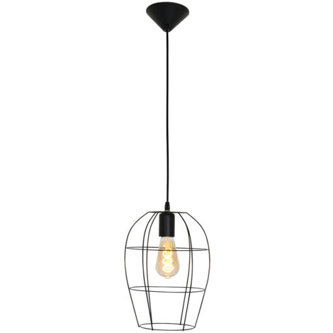 Sienna Minimalists Plafoniera a Sospensione Wire Frame Nero Opaco