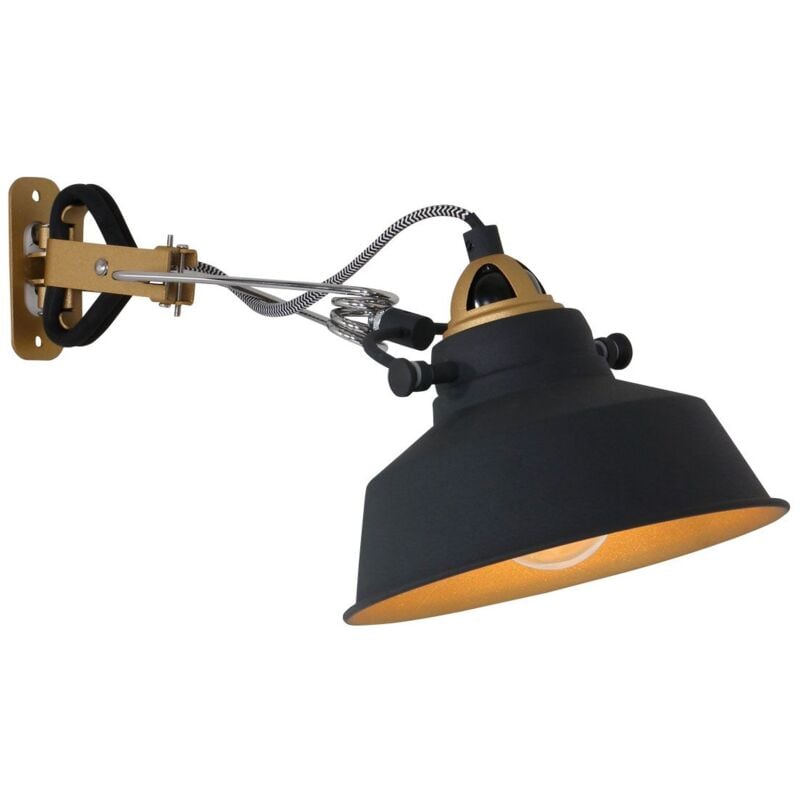 Mexlite - applique murale - Nove - noir - métal - ø 18cm - E27 -