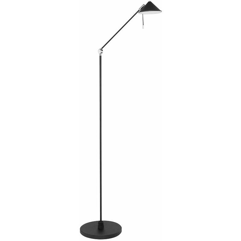 Image of Steinhauer - Lampada da terra Lampada da terra Lampada da terra lampada laterale soggiorno, touch dimmer regolabile in altezza, metallo cromo nero,