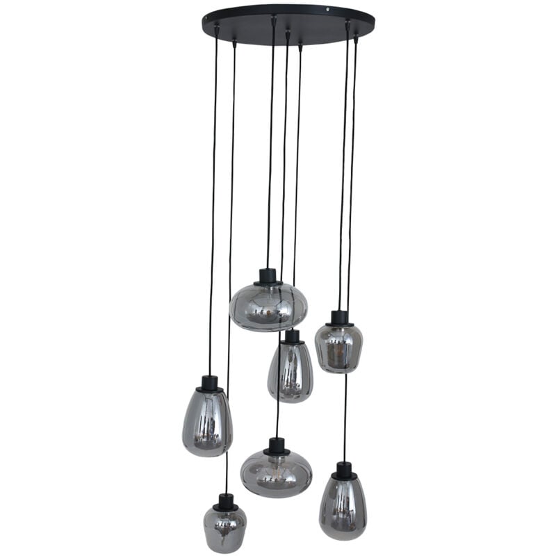 Steinhauer - suspension - Reflexion - noir - verre métal - ø 50cm