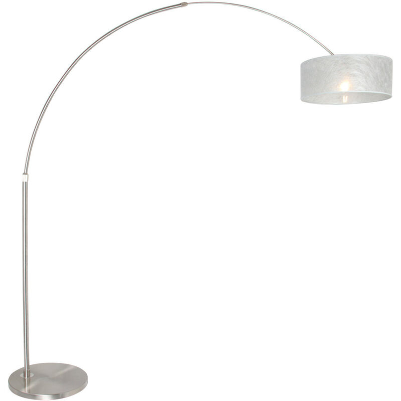 Sienna Sparkled Light Arc Floor Lamp Steel Brushed