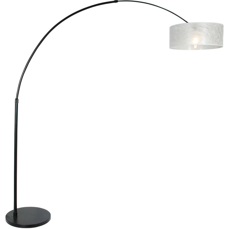 Sienna Sparkled Light Arc Floor Lamp Black Matt