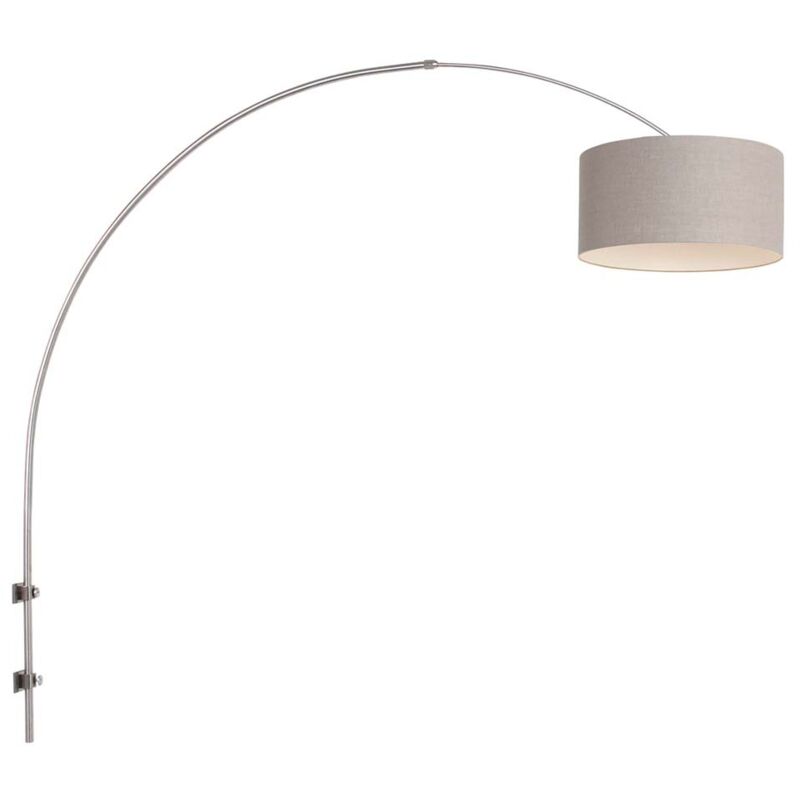 Steinhauer - Sienna Sparkled Light Applique avec abat-jour en acier brossé, abat-jour gris Steinhauer - Sienna Sparkled Light Applique avec abat-jour en acier brossé, abat-jour gris