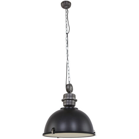 Sienna Tough Guy Lámparas colgantes Dome de techo Negro mate, Cristal mate, Metal