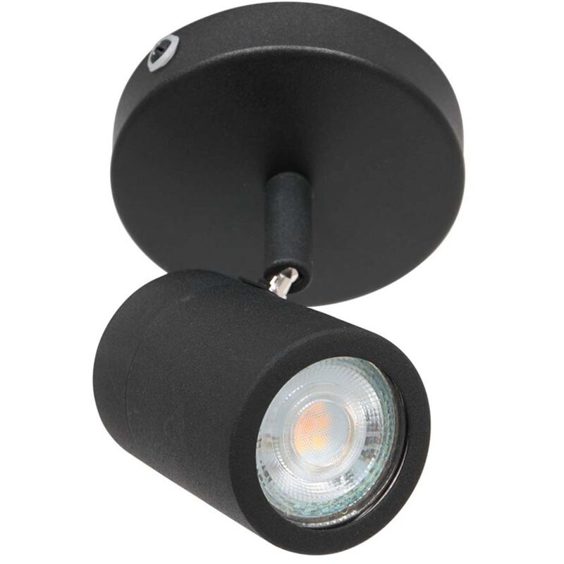 Steinhauer - Mexlite - spot - Upround led - noir - métal - ø 10cm - GU10 -
