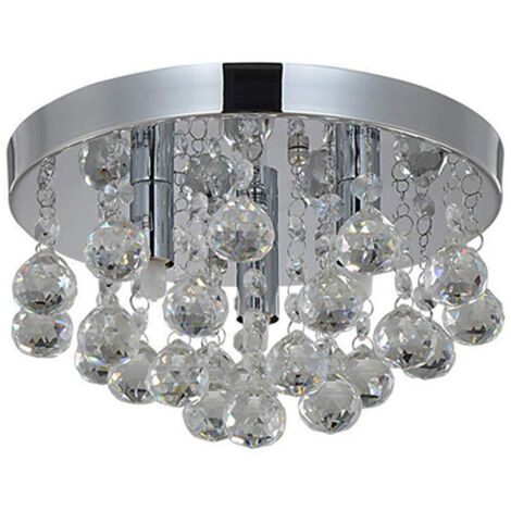 SIENTICE 30CM Plafonnier moderne en cristal, éclairage encastré, lustre, douille G9 incrustée de cristaux étincelants, (sans source lumineuse).