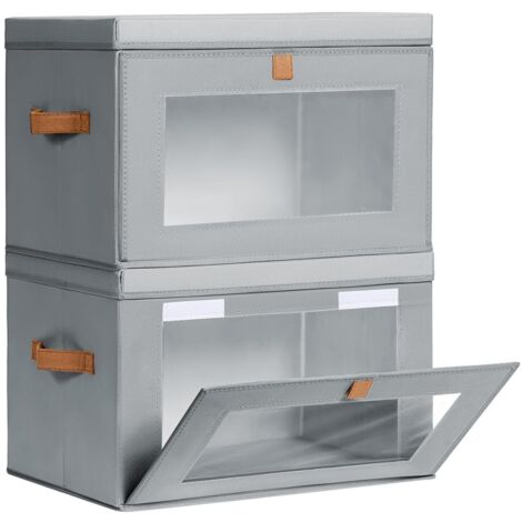 SIENTICE Boîtes de rangement en tissu 2 pièces, boîtes de rangement pliables, boîtes de rangement portables pour chambre à coucher