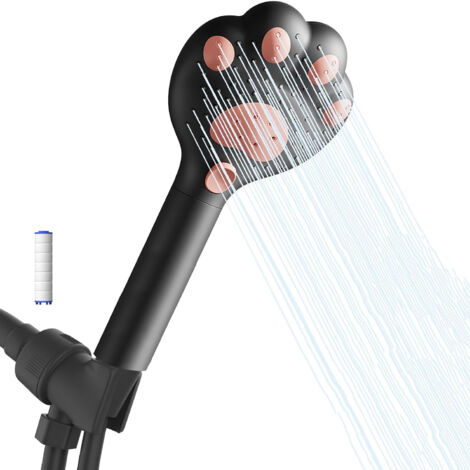 SIENTICE Handheld Shower Head for Bathroom, Three Adjustable Modes, Cat Paw Shaped Shower Head, Black