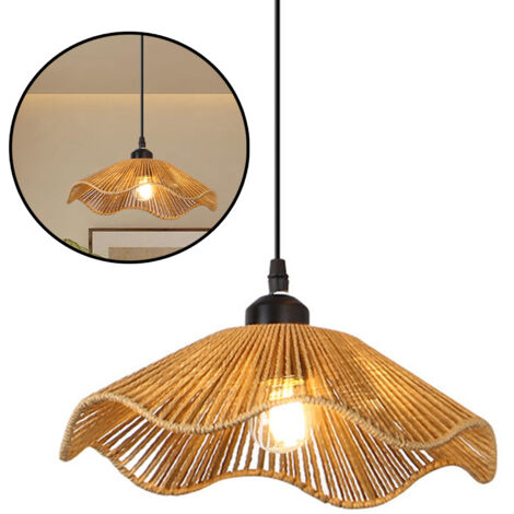SIENTICE Plafonnier de style bohème, mini suspension en rotin, ampoule LED, tressée à la main, convient aux couloirs, chambres, cuisines, entrées et salons.