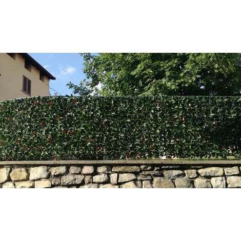 Siepe Artificiale PHOTINIA cm 50x50 in mattonelle - Verdevip