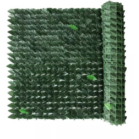 siepe artificiale essenza in pvc con foglie lauro 300x100 cm