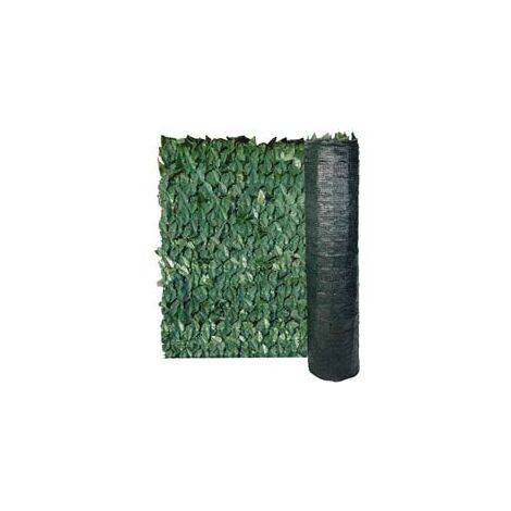 SIEPE ORNAMENTALE ARTIFICIALE FOGLIE DI LAURO CON RETE OMBREGGIANTE- - mt.10x1h. - 1 rotolo T-REX