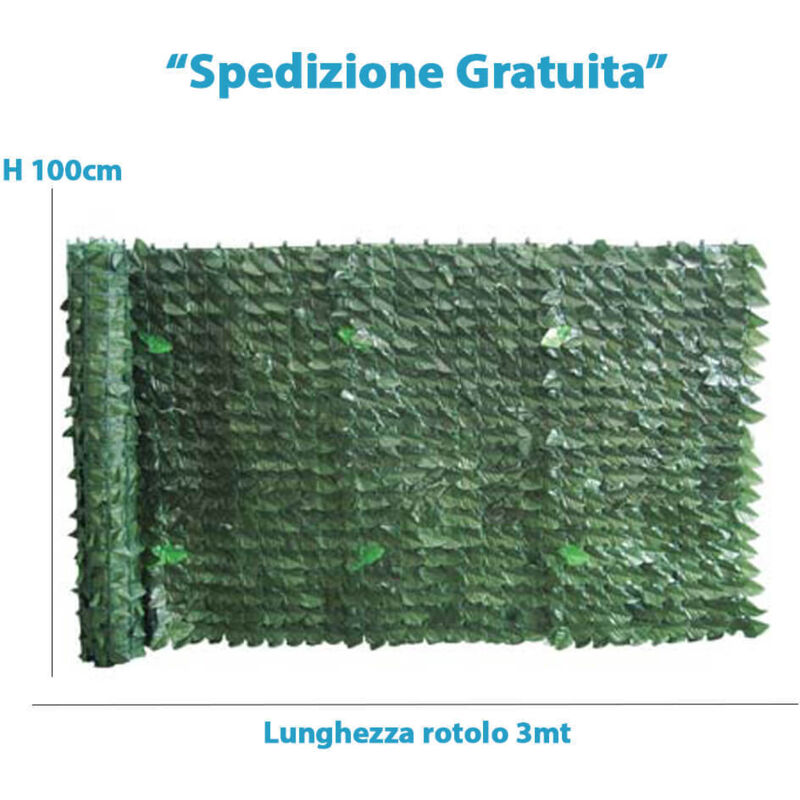 Siepe Sempreverde Lauro Serie Plus Pe Verde H.cm 100 L.mt 3