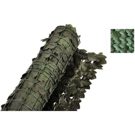 Siepe sintetica, foglie di edera, 3x1 mt, verde