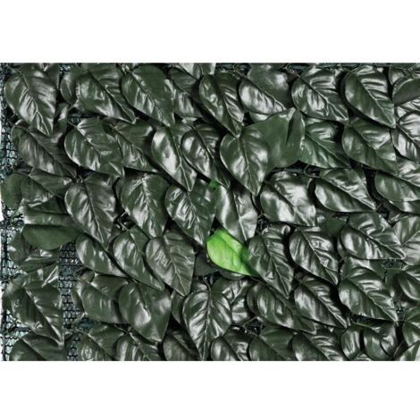 Siepe sintetica per terrazze e giardino a foglie mod.Longchamp 3x1mt Verde scuro