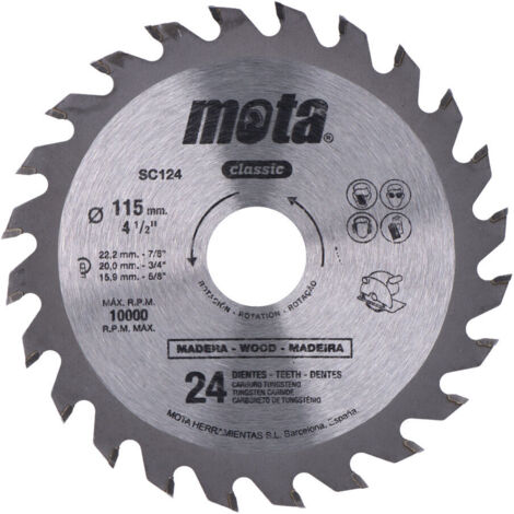 SIERRA CIRC WIDIA Ø115mm 24 DIENTES CLP18 SC124P MOTA
