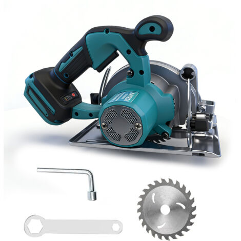 Sierra circular de 12,7 cm (5 pulgadas), motor de cobre puro, sierra circular eléctrica, ángulo de corte ajustable de 0° a 90°, biselado con una sola mano, 6200 RPM, batería no incluida.