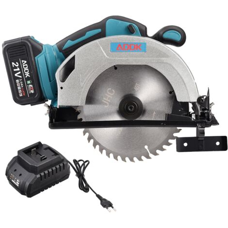 DANS LES NUAGES Sierra circular inalámbrica 18V/20V Ø 150mm con 1 hoja de sierra, profundidad de corte y ángulo ajustables - Azul